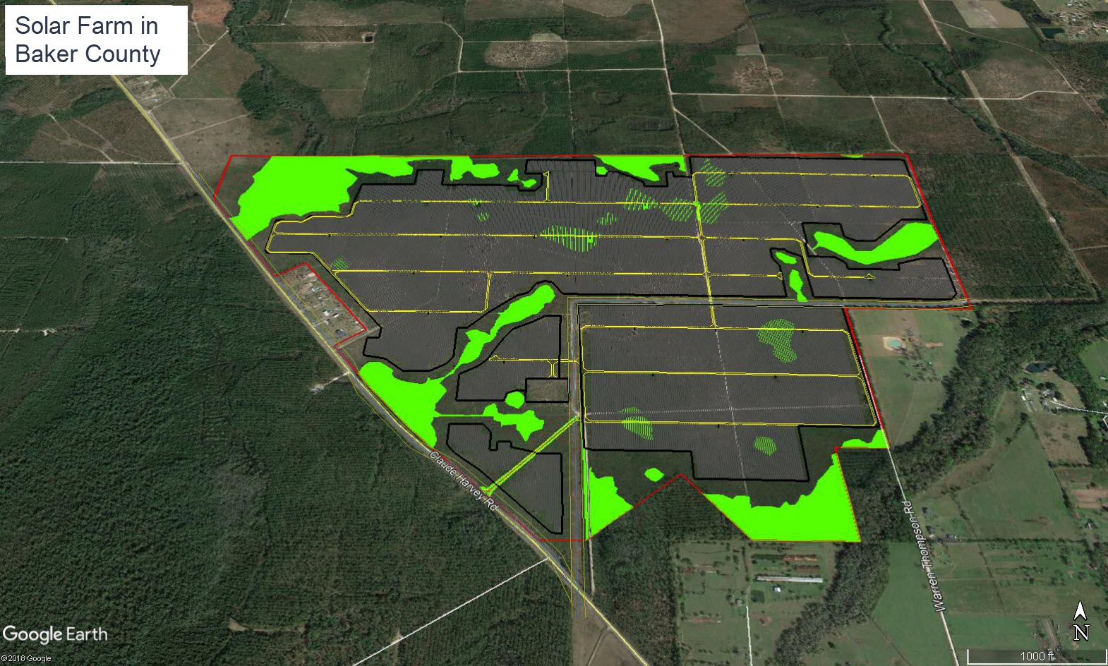 Solar Farm footprint according to Google Maps